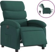 vidaXL Fotoliu rabatabil electric, verde închis, material textil