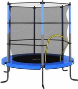 vidaXL Trambulină cu plasă de siguranță, albastru, 140x160cm, rotund