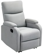 HOMCOM Fotoliu Recliner din In cu Suport Reglabil pentru Picioare, 69x91,5x103 cm, Gri | Aosom Romania