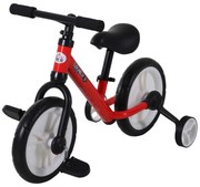 HOMCOM Bicicletă pentru copii cu pedale 2 în 1, roți și pedale detașabile, roți de 12" cu înălțimea șeii reglabilă pentru copii de la 2 la 5 ani, oțel roșu | Aosom Romania