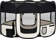 vidaXL Țarc de câini pliabil cu sac de transport, negru, 125x125x61 cm