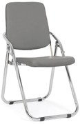 Scaun pliabil, gri, cadru metalic, piele ecologica, multifunctional, HRC 609