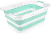 Coș de rufe pliabil Addis Collapsible Laundry Basket, alb - turcoaz