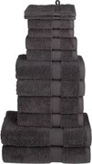 vidaXL Set de prosoape premium SOLUND, 12 piese, antracit, 600 g/m²