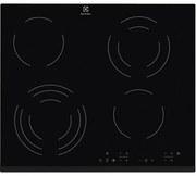Plita vitroceramica electrica Electrolux EHF6343FOK, 6400W, 4 zone, 9 trepte, Stop & Go, Timer, Negru