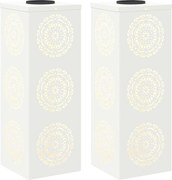 vidaXL Lumină LED Solară pentru Alei 2 pcs Alb Oțel laminat la rece