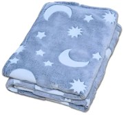 Paturica bebe pufoasa si fosforescenta Kidizi Moon and Stars 100x75 cm