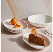 Set de masă din porțelan, 27 piese, alb