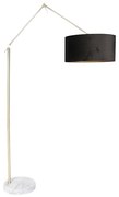 Lampa de podea moderna cu abajur din catifea aurie neagra 50 cm - Editor