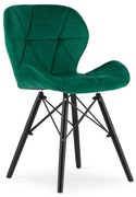 Scaun Bucatarie/Dining Kross Catifea Verde , Picioare Negre