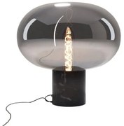 Veioza moderna din sticla si marmura MOONSTONE fumuriu, negru