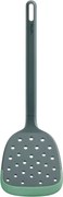 Spatula cu fante Lekue 1010182, 30,6 cm, Rezistenta la zgarieturi, 4/220 °C, Margine flexibila, Verde