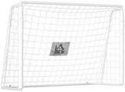 HOMCOM Poartă de Fotbal pentru Adulți și Copii de Grădină cu Țintă Centrală și Stâlpi, 186x62x123 cm, Alb | Aosom Romania