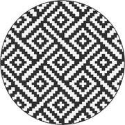 vidaXL Covor de exterior, ARAKIL alb și negru, Ø200 cm, PP