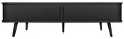Comodă TV neagră cu aspect de lemn de stejar 178x50x40 cm Rove – Woodman