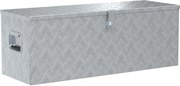vidaXL Cutie din aluminiu, 110,5 x 38,5 x 40 cm, argintiu