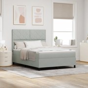 vidaXL Pat cu arcuri cu saltea Gri deschis 140 x 200 cm Catifea