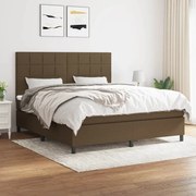 vidaXL Pat continental cu saltea maro închis 180x200cm material textil