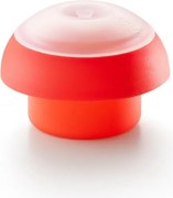 Vas pentru gatit oua la cuptorul cu microunde Lekue 1009050, 100 ml, 1 ou, silicon platinat, Rosu/Transparent