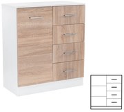 Comodă Miami cu 1 ușă și 4 sertare 80x92 cm stejar sonoma-alb