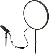 Lampă de sol neagră 60 cm cu LED reîncărcabil și solar IP65 - Adalind