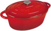 Oală fontă emailată cu capac Kinghoff KH-1612, roaster, roșie