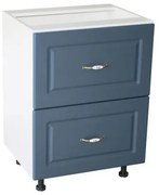 Corp inferior 60 cu 2 sertare metalice greutate Zebra MDF Albastru