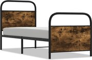vidaXL Cadru de pat fără saltea 80x200cm Stejar fumuriu lemn prelucrat