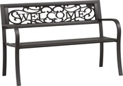 vidaXL Bancă de grădină, negru, 125 cm, oțel