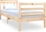 vidaXL Cadru de pat mic single, 75x190 cm, lemn masiv