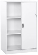 Vinsetto Dulap pentru birou cu 3 rafturi si 2 chei de siguranta, mobilier pentru birou din PAL, 80x40x120 cm, alb