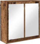 vidaXL Dulap cu oglindă pentru baie cu raft Lemn Vechi 60 x 20 x 60 cm