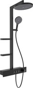 Mexen Plex set de duș exterior cu duș de plafon și baterie, negru - 78103-70