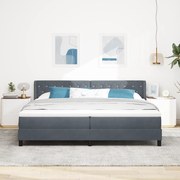 vidaXL Pat cu Saltea cu Arcuri Negru 100x200 cm Catifea Gri închis