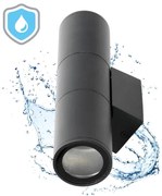Aplică de exterior 2xGU10/35W/230V IP54 negru rotund