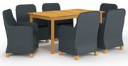 vidaXL Set mobilier de grădină, 7 piese, gri închis