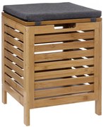 Taburet Zian, bambus, spatiu depozitare, 35 x 35 x H 49 cm