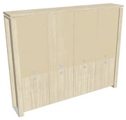 Dulap înalt Verno+ S 260 x 46 x 210 cm, uși combinate, salcâm / vanilie