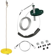 Kits de tiroliene Outsunny pentru copii 6-10 ani, mânere antiderapante, cablu ajustabil, dispozitiv de protecție pentru copaci. | Aosom Romania