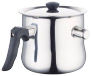 Oala pentru fiert lapte Bohmann BH-1008-30, 3 L, Perete dublu, Fluier, Otel inoxidabil