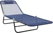 vidaXL Șezlong pliabil Albastru marin 182 x 55 x 85,5 cm Textilenă