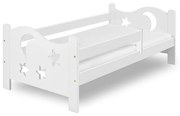 Pat pentru copii MOON 80 x 160 cm, alb Saltele: Saltea COCO 10 cm, Somiera pat: Cu lamele curbate