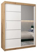 Dulap de haine 150 cm cu oglindă Verika 2 150 (stejar artisan + alb). 1064197