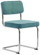 Scaun de dining turcoaz din catifea reiată Rupert – Unique Furniture