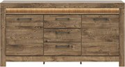 Comoda TORIN, stejar, PAL laminat, cu iluminare LED, 180x45x83 cm