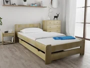 Pat Laura 90x200 cm, pin Saltele: Fara saltea, Somiera pat: Cu lamele drepte