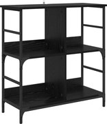 vidaXL Raft pentru cărți Stejar negru 78.5 x 33 x 82 cm Lemn compozit