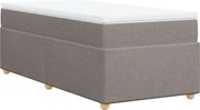 vidaXL Pat box spring cu saltea, gri taupe, 100x200 cm, textil
