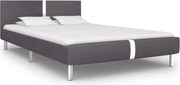 vidaXL Cadru de pat, gri, 140 x 200 cm, piele ecologică