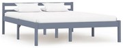 vidaXL Cadru de pat, gri, 140 x 200 cm, lemn masiv de pin
